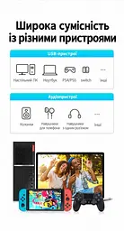 Кабельний аудіоадаптер UGREEN CM477 1 м зовнішня звукова карта зі штекером USB-A та комбінованим гніздом 3,5 мм темно-сірий (45522) - мініатюра 4