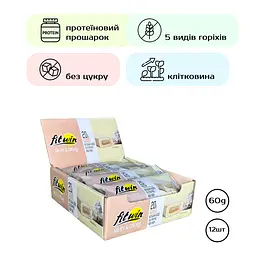 Протеїнові батончики FitWin — 12 × 60 г Milky Cream