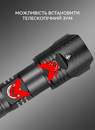 Ліхтар Qimai XHP160 з акумулятором та перехідником під 3хААА  - мініатюра 7