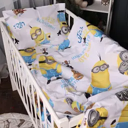 Простирадло MirSon Ranforce Elite 17-0702 Minion Team 220x240 см біле з принтом (2200010460803) - мініатюра 2
