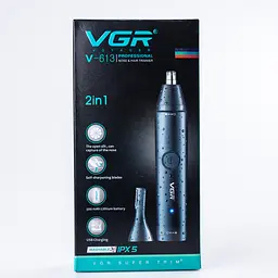 Тример для носа і вух VGR V-613 акумуляторний з насадками, чорний VGR HPV613 - мініатюра 6
