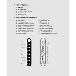 ДБЖ UPS SKE POE-632E DC 17W 8800mah для роутера, терміналу, камери 5/9/12v USB LAN POE White - мініатюра 8