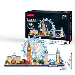 Тривимірна головоломка-конструктор CubicFun City line з LED підсвіткою Лондон (L532h) - мініатюра 3