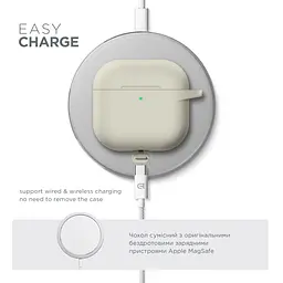 Силіконовий чохол для навушників Apple AirPods 4, Hang Case, бежевий, ультратонкий захисний кейс товщиною 2 мм, захист від подряпин, пилу та ударів, компактний, з карабіном для кріплення, ArmorStandart (ARM81279) - мініатюра 7