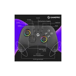 Геймпад GamePro GPX13B 2.4G/BT 5.1/USB/PC/iOS/Android RGB Black (GPX13B) - мініатюра 12