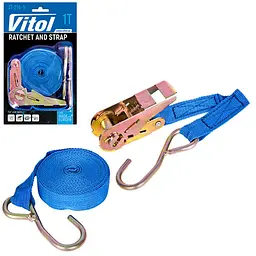 Стяжний ремінь для кріплення вантажу Vitol 1т 25 мм х 5 м (ST-214-5) - мініатюра 2