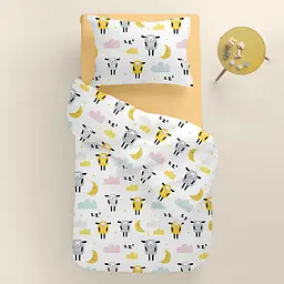 Дитяча постільна білизна в ліжечко SHEEPS CS9, жовтий (SheepYellowGreyBeige_Honey11_140) - мініатюра 2