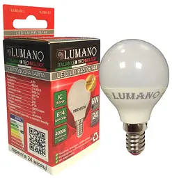 Лампа LED ДШ 6W E14 4000K 540Lm кулька TM LUMANO