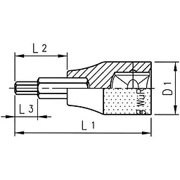 Головка торцева Wurth 1/2" з насадкою HEX SW8x80 Zebra (0715137081) - мініатюра 2