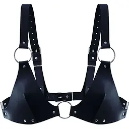 Ліф з натуральної шкіри Feral Feelings - Bikini Top Black