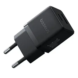 Мережевий зарядний пристрій Baseus Palm Type-C+USB 30W чорний P1011160A113-00 - мініатюра 2