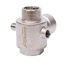 З"єднувач п'ятививідний +зворотний клапан 80мм M1"×F1"×F1"×M1/4"×F1/4" Silver 480г AQUATICA (779601) - миниатюра 3
