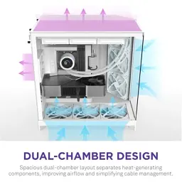 Корпус для ПК NZXT H9 Flow Dual-Chamber All White (CM-H92FW-01) - мініатюра 6