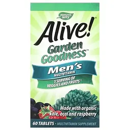 Мультивітаміни для чоловіків Nature's Way Alive ! Men's Multivitamin 60 таблеток - мініатюра 2