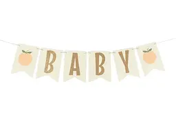 Гірлянда для прикрашання свят паперові прапорці "BABY"