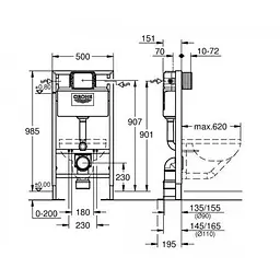 Інсталяція для унітазу Grohe RAPID SL 38586001 - мініатюра 2
