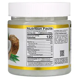 Кокосова олія Cold-Pressed Organic Virgin Coconut Oil 473 ml CGN vit0005708 - мініатюра 2