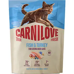 Сухий корм для стерилізованих котів Carnilove True Fresh Fish & Turkey Sterilised риба та індичка 400 г