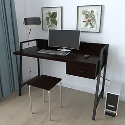 Письмовий стіл Ferrum-decor 750x1000x600 Чорний метал ДСП Венге Магія 32 мм (FRD-105374)