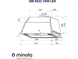 Витяжка Minola HBI 5622 BLF 1000 LED - мініатюра 8