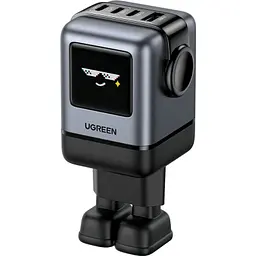 Зарядний пристрій Ugreen 1xUSB + 3xUSB-C GaN 100W Robot X688 gray (45515B) - мініатюра 10