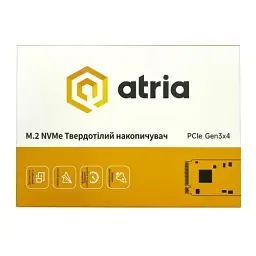 Твердотільний накопичувач SSD 256Gb, Atria X500S, PCI-E 3.0 x4, M.2 2280, 3D TLC, 2300/1400 МБ/с (ATNVMX500S/256) - мініатюра 2