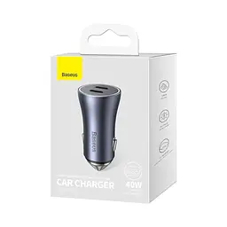 АЗУ Baseus Golden Contactor Pro Dual Quick Charger Car 2Type-C 40W CGJP000013 Dark Grey - мініатюра 4