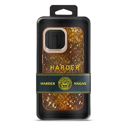 Кожаный чехол для Apple iPhone 15 Pro Max, Harder Nagas, коричневый, термополиуретан ТПУ + экокожа с имитацией кожи Наги, панель, защита корпуса, противоударный, микрофибра, рамка вокруг камеры, защита всего корпуса, (ARM76745) - мініатюра 3