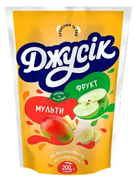 Упаковка сокового напою Джусік Мультифрукт пастеризований 2 л (200 мл х 10 шт.) - мініатюра 2