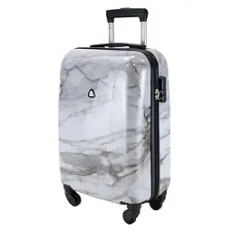 Валіза мала для ручної поклажі Semi Line 20 дюймів (S) дюймів (S) Polycarbonate/ABS-Plastic White Marble (T5731-1)