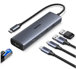 Мультипортовий адаптер хаб - док-станція UGREEN CM512 (UGR-45320) 6-в-1 UGR-45320