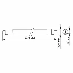 Лампочка Videx T8b 9W 0.6M 6200K 220V (VL-T8b-09066) - мініатюра 3