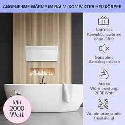 Обігрівач конвекційний Klarstein Hot spot slimcurve до 40 м кв Білий (10033016) - мініатюра 7