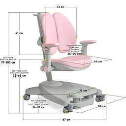 Дитяче крісло Mealux Supra Duo Plus Pink (Y-116 KP) - мініатюра 2