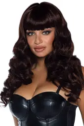 Leg Avenue-Misfit Long Wavy Wig Brown - Перука, брюнетка