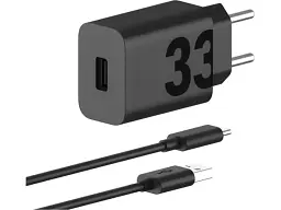 Мережевий зарядний пристрій Motorola Wall Charger 33 W with USB-C Cable 1 м Black (MC-332L)
