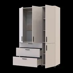 Шафа для одягу Doros Торн Кашемір 3 ДСП/3Ш (штанга) 135х51.6х200 (44900497) - мініатюра 3