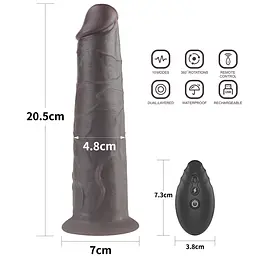 Вібратор Lovetoy Dual-Layered Silicone Nature Cock 8.0'' 20.5 см (чорний) - мініатюра 12