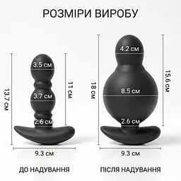Анальний розширювач з вібрацією Adorime 10 режимів пульт ДК 3,7-8,5 см Чорний - мініатюра 5