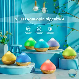 Аромадіффузор Aroma Diffuser IN2-500D, з підсвіткою, резервуар 500 мл, з набором ефірних олій - мініатюра 5