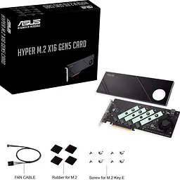 Плата-адаптер PCIe ASUS Hyper M.2 X16 PCIe 5.0 Expansion Card GEN 5 (90MC0CY0-M0EAY0) - мініатюра 6
