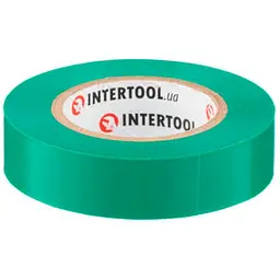 Стрічка електроізоляційна Intertool ізолента 15 м x 17 x 0.15 мм зелена в упаковці 10 шт.