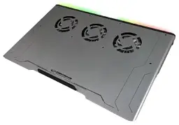 Підставка для ноутбука до 17" Esperanza "Boreas", Grey, 3x8 см вентилятори (20-26 dB, 2200-2500 rpm), 8 режимів RGB підсвічування, 2xUSB, 420x270x30 мм (EGC108)