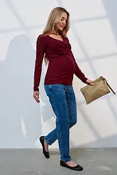 Джинси для вагітних Mom Fit для майбутніх мам зі спеціальним поясом L (48) Leyton Юла Мама синій - мініатюра 7