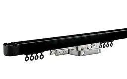 Карниз для важких стельових стель посилений однорядний алюмінієвий, Strim Synchro Чорний 125 см
