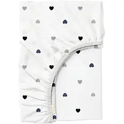 Простирадло Cosas на резинці фланель 80х160 love, білий (Flannel_LoveGreyBlack_80x160x20)