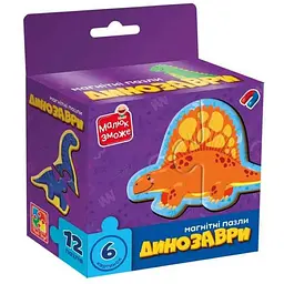Гра розвиваюча VLADI TOYS "Динозаври" пазли магнітні VT1733-01