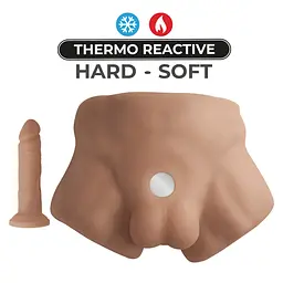 Півторс з фалоімітатором на присосці SilexD Apollo S Male Torso Caramel - мініатюра 4
