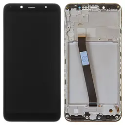 Дисплей для Xiaomi Redmi 7A, чорний, з рамкою, Оригінал (переклеєне скло), MZB7995IN, M1903C3EG, M1903C3EH, M1903C3EI