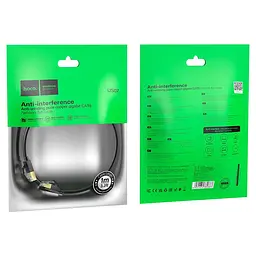 Патч-корд Hoco US07 General pure copper flat network cable (L-1M) чорний - мініатюра 4